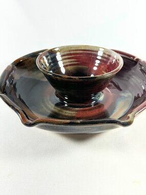 Bowl, Clay, Hand Thrown Chip & Dip Asheville Potter